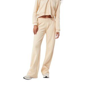 Rhythm Light Layers Waffle Trouser Pants Cream Size 10 Neutral Minimalist Cozy